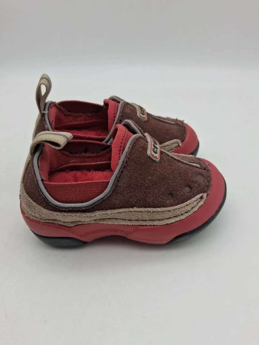 Crocs Red Brown Dawson Slip On Sneakers Size 4 Baby/Toddler